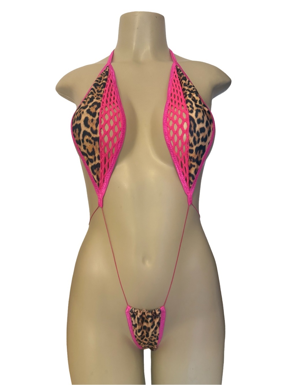 Neon Pink Leopard Microkini slingshot Swimsuit - exotic dancewear